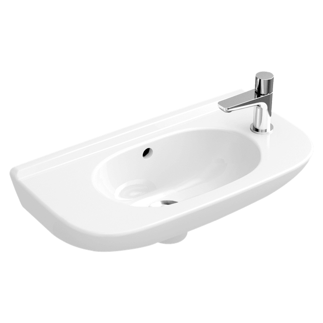 Wall-hung basin with integrated semipedestal 